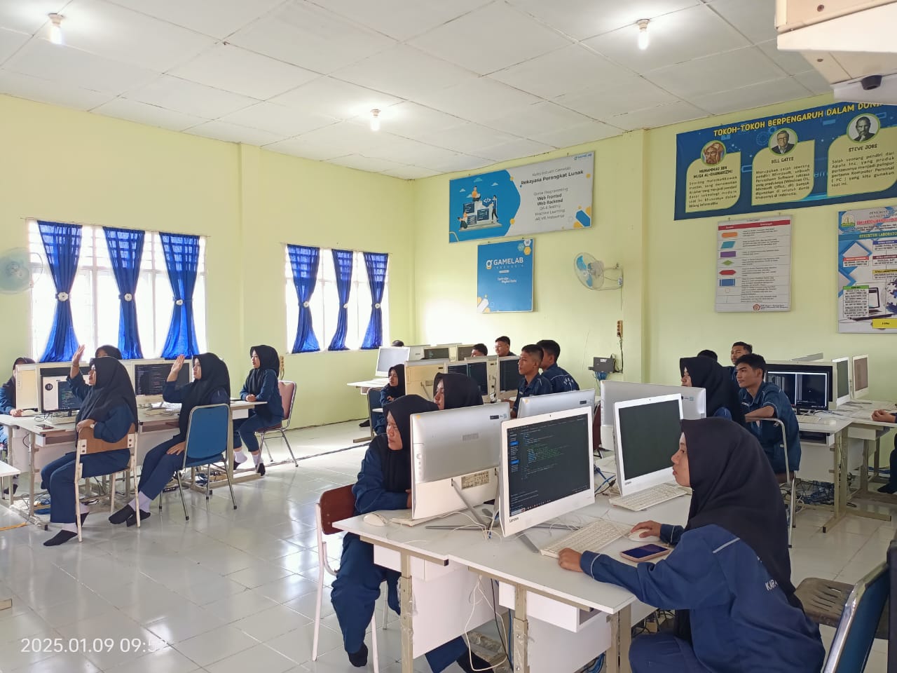 Student coding together